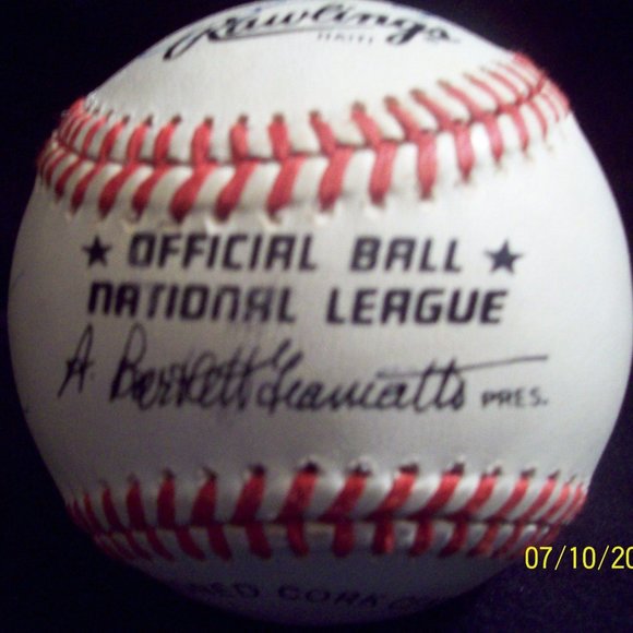 NY METS WORLD SERIES RAWLINGS OFFICIAL BALL NATIONAL LEAGUE SIGNED BY GARY CARTE - Picture 3 of 6
